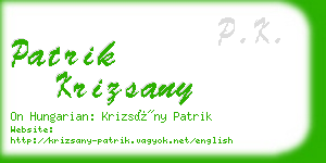 patrik krizsany business card